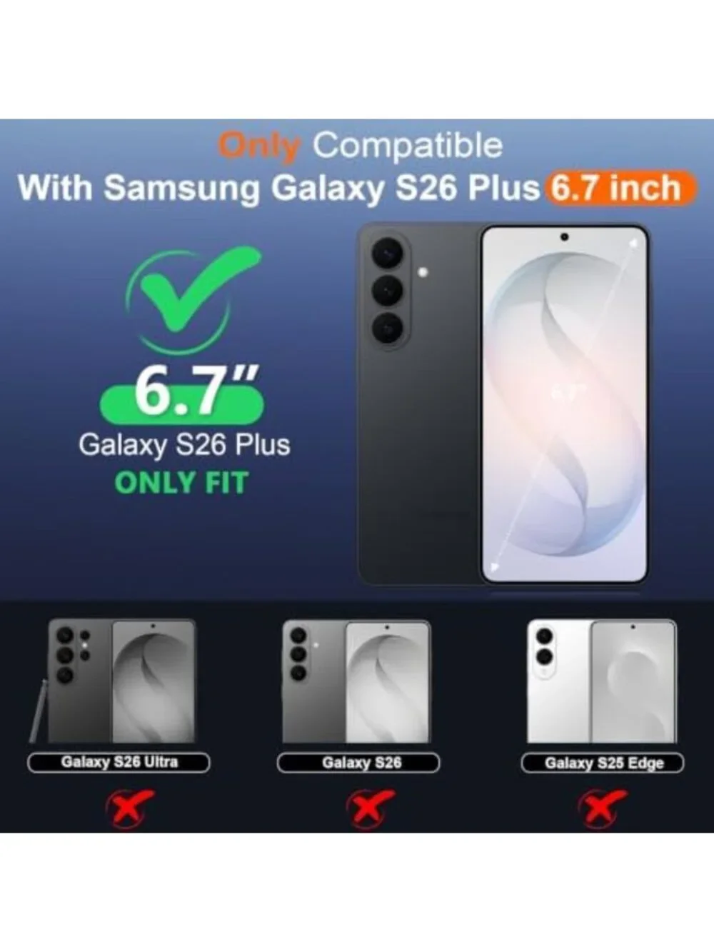 Waterproof Case for Samsung Galaxy S26 Plus - Black/Clear, Shockproof & Durable